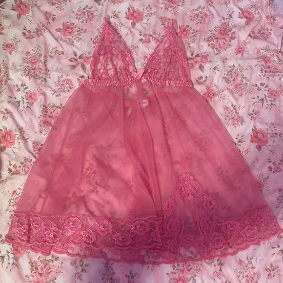 Frederick's of Hollywood Other - Pink lace lingerie chemise or slip shirt or dress